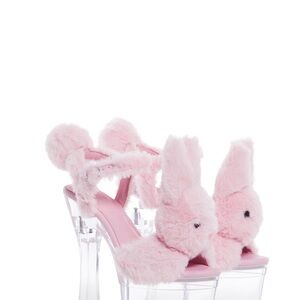 Pink Furry Bunny Heels